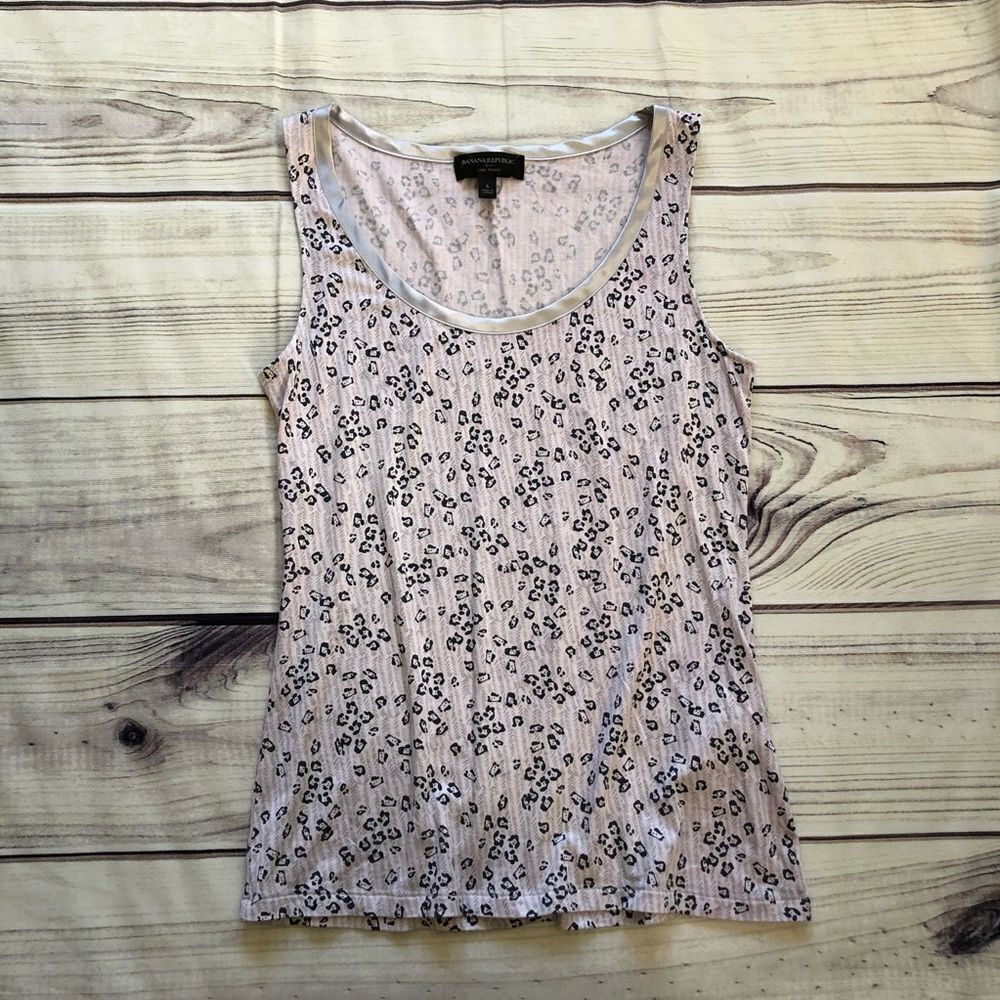 BANANA Republic Leopard Print Grey Silver Tank